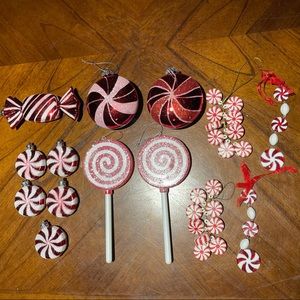 Christmas Striped Candy Plastic Tree Ornaments